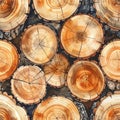 Stacked Tree Logs Pattern Background Texture Royalty Free Stock Photo