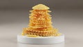 Stacked Uncooked Pasta Assortment on a White Pedestal Royalty Free Stock Photo