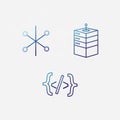 Stacked units and an antenna. The third icon shows a pair of Royalty Free Stock Photo