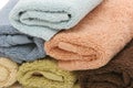 Stacked up spa / bath towels close up Royalty Free Stock Photo