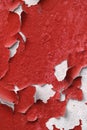 Stacked wall with old red paint texture. High resolution photo