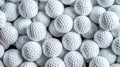 Stacked White Golf Balls. Sport. Full Frame. Close-up Royalty Free Stock Photo
