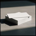 Stacked White Paper with Dramatic Shadow and Light on Concrete Surface Royalty Free Stock Photo