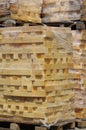 Stacked wood pine timber palette Royalty Free Stock Photo