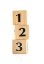 Stacked wooden blocks with numbers