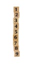 Stacked wooden blocks with numbers