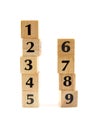 Stacked wooden blocks with numbers