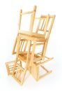 Stacked wooden chairs Royalty Free Stock Photo