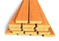 Stacked wooden construction planks Royalty Free Stock Photo
