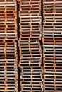 Stacked wooden pallet columns Royalty Free Stock Photo