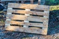 Stacked wooden pallets industry image Royalty Free Stock Photo