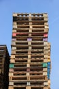 Stacked wooden pallets Royalty Free Stock Photo