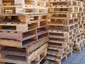 Stacked wooden pallets Royalty Free Stock Photo