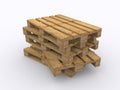 Stacked wooden pallets