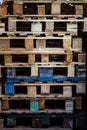 Stacked wooden pallets Royalty Free Stock Photo