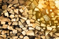 Stacked woodpile of cut and split dried logs Royalty Free Stock Photo