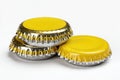 Yellow Bottle Caps Stack Royalty Free Stock Photo