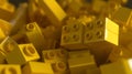 Stacked Yellow Lego Bricks Creating Depth and Texture Royalty Free Stock Photo