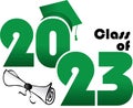 Green Class of 2023 Creative Stylized Logo Royalty Free Stock Photo