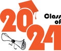 Class of 2024 stacked graphic orange