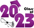 Purple Class of 2023 Creative Stylized Logo