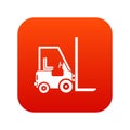 Stacker loader icon digital red Royalty Free Stock Photo