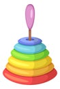 Stacking color rings toy. Pyramid baby puzzle