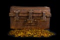 Stacking Gold Coin in treasure chest