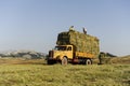 Stacking hay on a truck