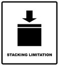 Stacking Limitation by Mass vector packaging symbol on vector cardboard background. Handling mark on craft paper