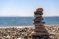 stacking stones at the seaside Royalty Free Stock Photo