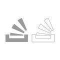Stacking in the tray icon. Grey set .