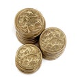 Stacks of Australian One Dollar Coins Royalty Free Stock Photo