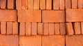 Stacks of beautiful red bricks in different layouts to form a pattern Royalty Free Stock Photo