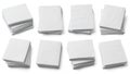 Stacks of blank white paper sheets neatly arranged on a flat surface Royalty Free Stock Photo