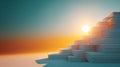 Stacks of books forming a stairway sun rising Royalty Free Stock Photo