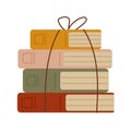 Stacks of books for reading, pile of textbooks for education. Magic cute flat vector illustration isolated on white background Royalty Free Stock Photo