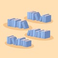 Stacks of Books Rectangular Blue Colored Vertical Design Simple 3 D Vector Royalty Free Stock Photo
