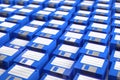 Stacks of brand new blue floppy disks