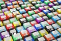 Stacks of brand new colorful floppy disks