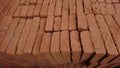 Stacks of bricks lined up