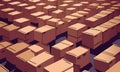 Stacks of Cardboard Boxes, Background. Royalty Free Stock Photo