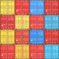 Stacks of cargo containers at the docks from Cargo freight ship as a concept of import, export and logistic. 3d