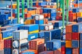 Stacks of Cargo Containers Waiting for Shipment Royalty Free Stock Photo