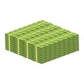 Stacks of cash vector on white background.