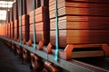 Stacks of cathode copper sheets Royalty Free Stock Photo