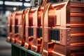 Stacks of cathode copper sheets Royalty Free Stock Photo
