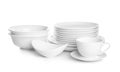 Stacks of ceramic dishware Royalty Free Stock Photo