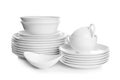 Stacks of ceramic dishware Royalty Free Stock Photo