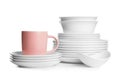 Stacks of ceramic dishware Royalty Free Stock Photo